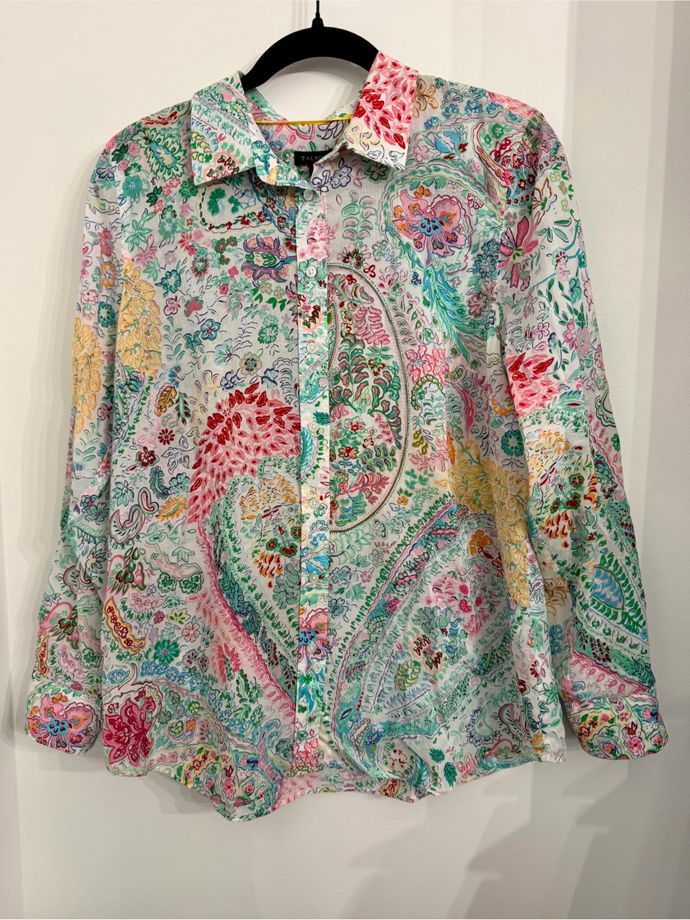 Talbots Festive Floral Paisley 100% Cotton Button-Up Shirt – Women’s Medium